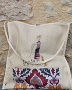 Sac tote – appliqué artisanal “Lady & Poulettes” Côté Couture Broderie