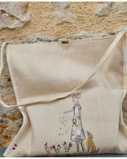 Sac tote – appliqué artisanal “Lady & Poulettes” Côté Couture Broderie