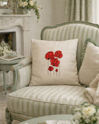 Coussin ancien en chanvre brodé Côté Couture Broderie