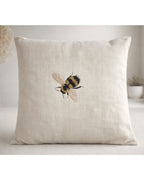 Coussin en chanvre ancien brodé Côté Couture Broderie