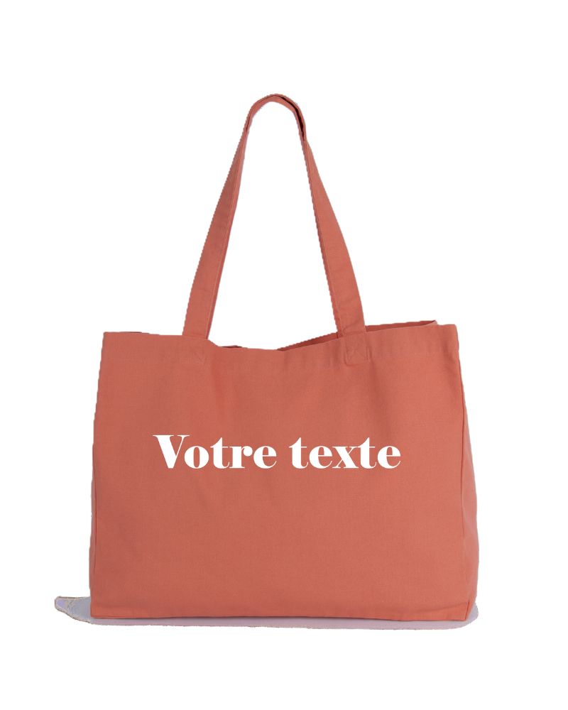Sac cabas brodé personnalisé - Modèle délavé tendance Côté Couture Broderie