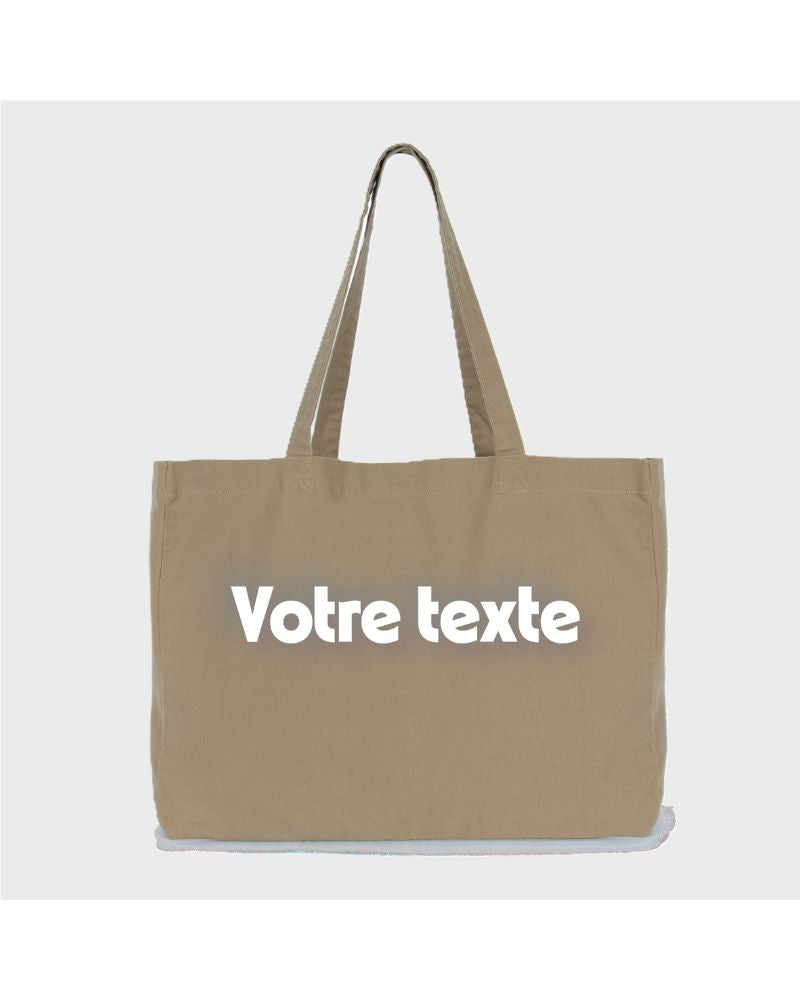 Sac cabas brodé personnalisé - Modèle délavé tendance Côté Couture Broderie