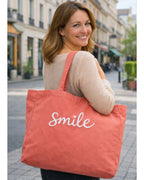 Sac cabas brodé personnalisé - Modèle délavé tendance Côté Couture Broderie