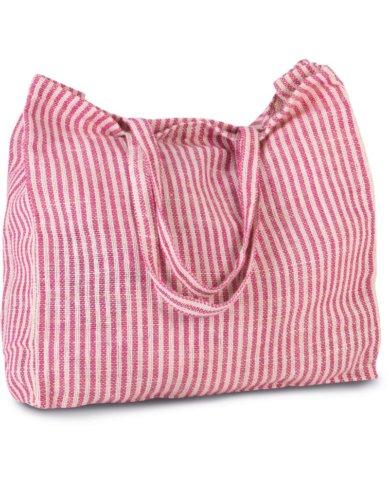 Sac cabas à rayures en juco personnalisé Côté Couture Broderie