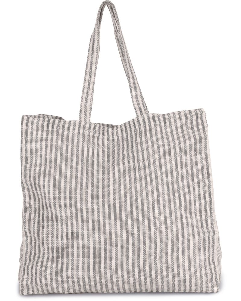 Sac cabas à rayures en juco personnalisé Côté Couture Broderie