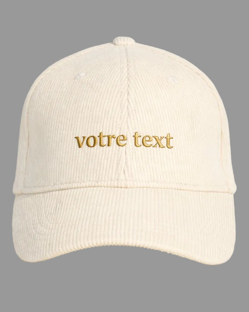 Casquette en velours personnalisée Côté Couture Broderie